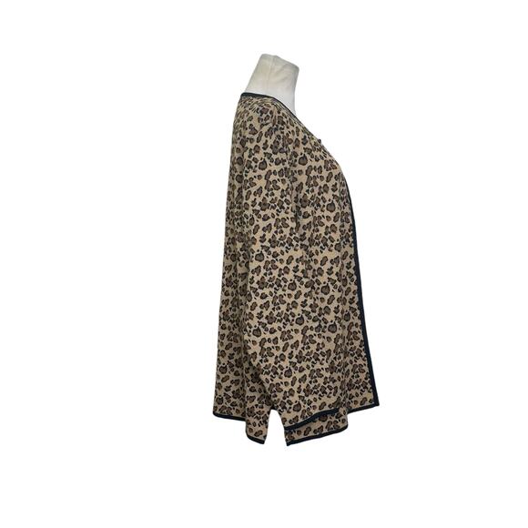 John Paul Richard leopard print long sleeves open front cardigan size XL - Picture 9 of 11